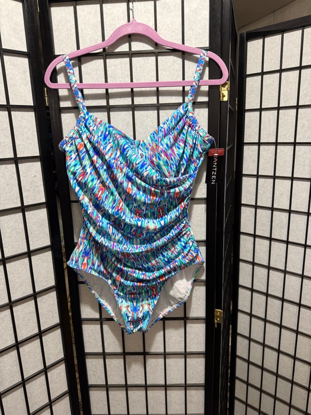 Jantzen Blue Multi-Color One-Piece Swimsuit Size 16